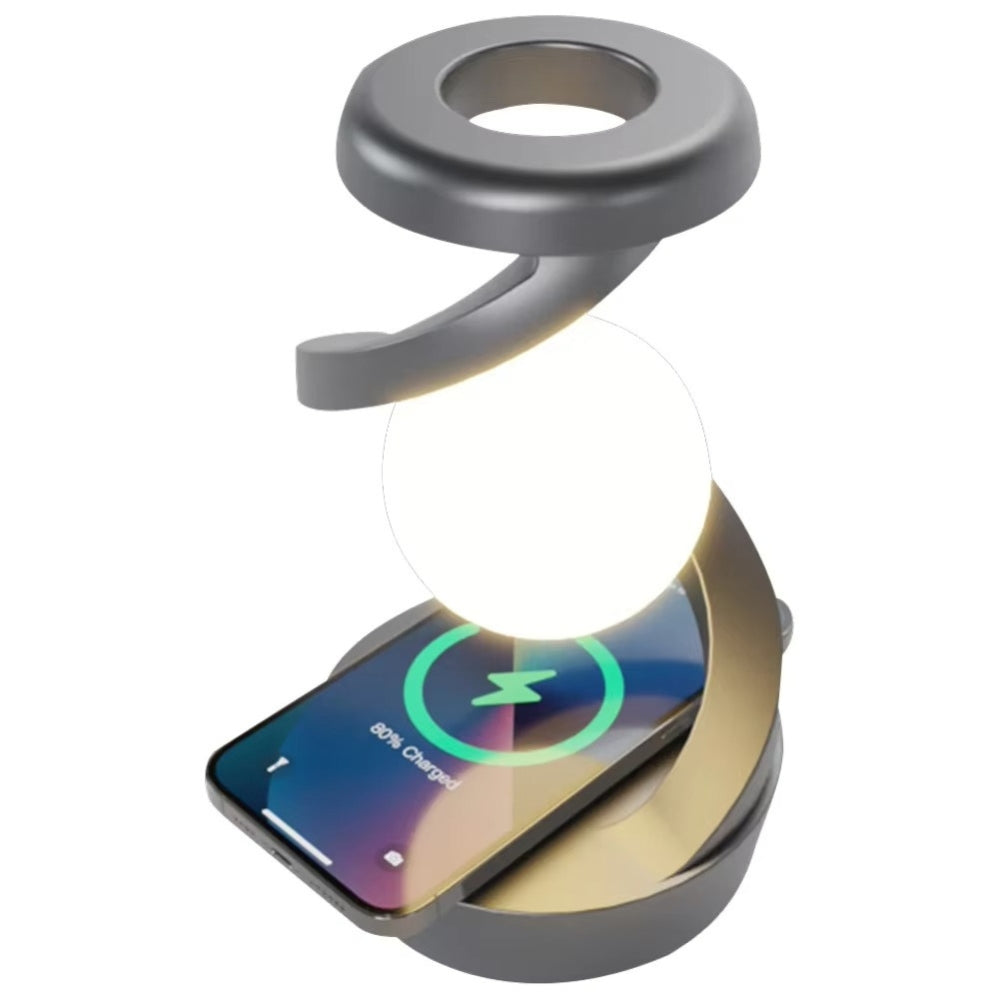 Levitating 3D Moon Lamp with LED RGB Light and Wireless Phone Charger