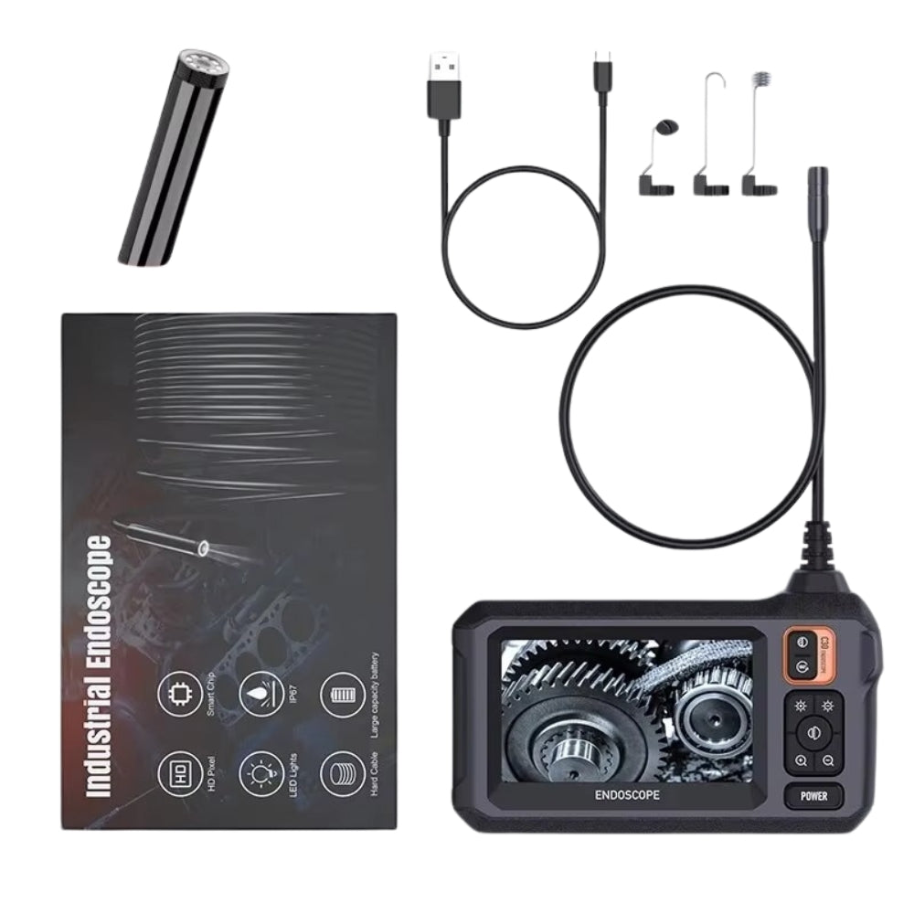 Industrial Endoscope Camera with HD Screen and Waterproof Inspection Probe