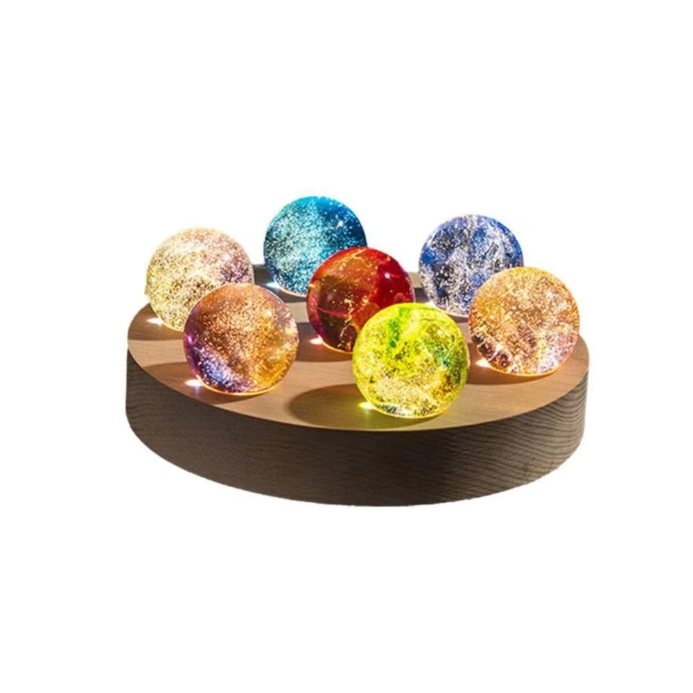 Colorful Glass Star Ball Set Luminous Planets Astronomy Inspired