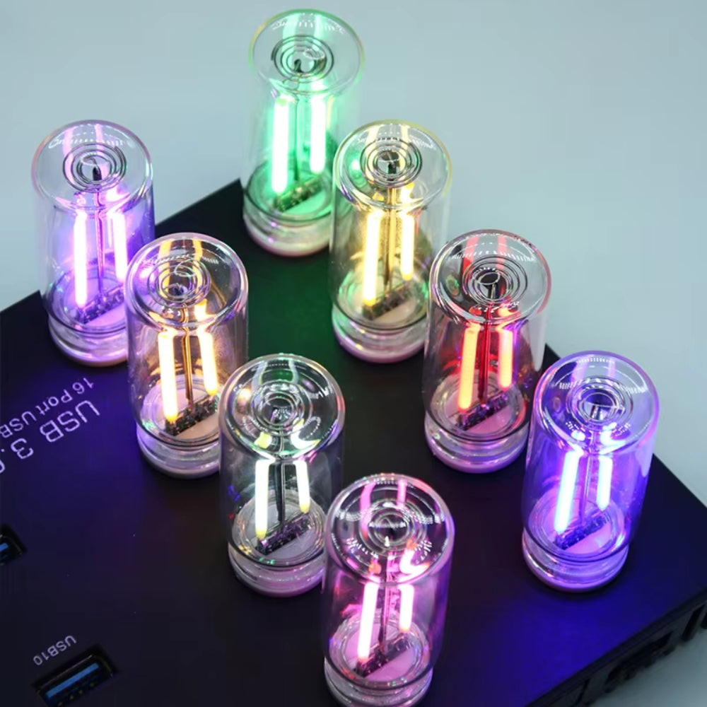 USB Touch Control LED Night Light with Edison Filament Bulb for DIY Bedroom Decor