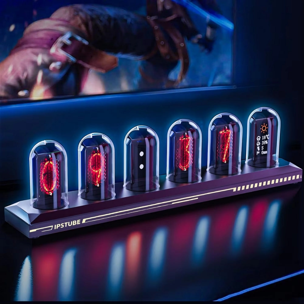 USB RGB Nixie Clock IPS Color Screen Aluminum Frame