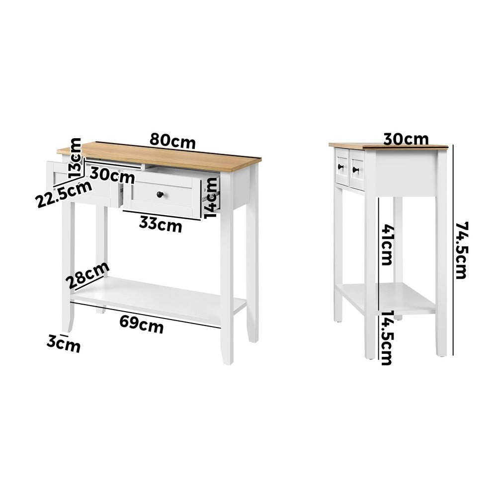 Console Table Hallway 2 Drawers Display Shelf