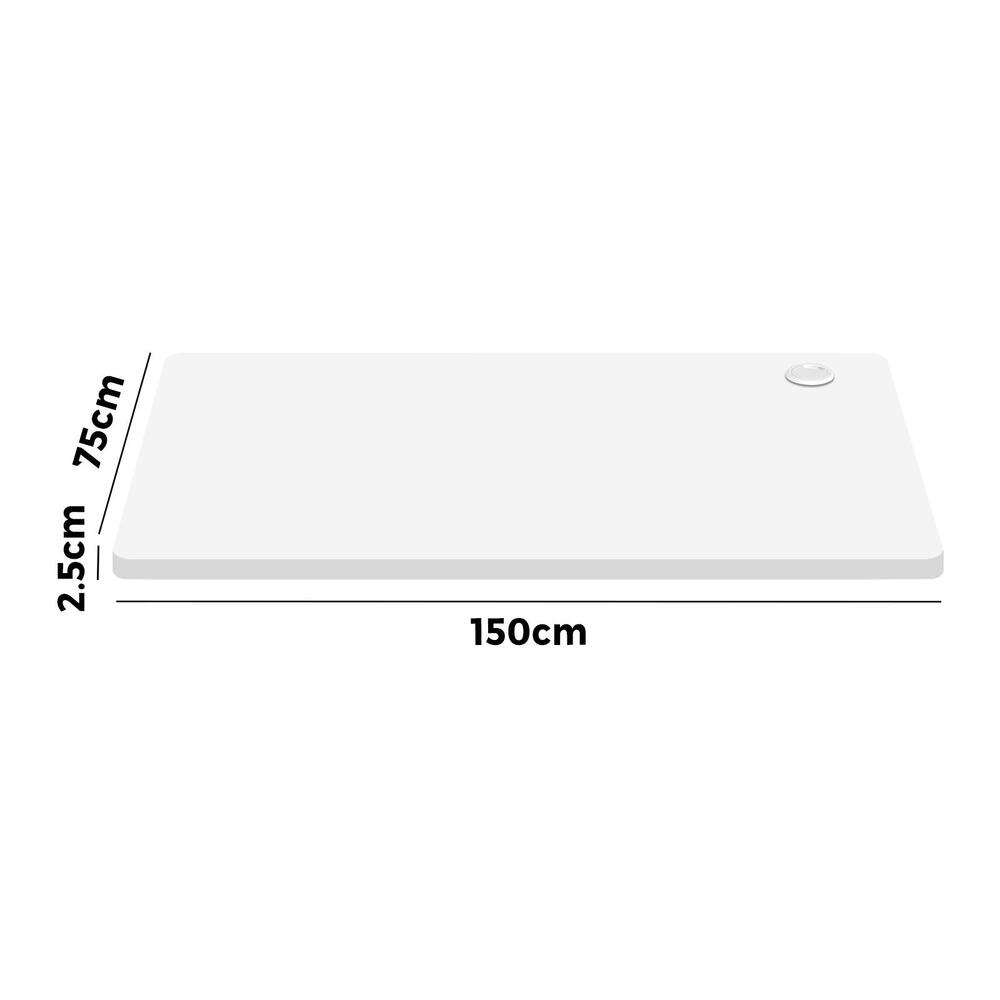 Standing Desk Top with Drilled Hole White 150cm