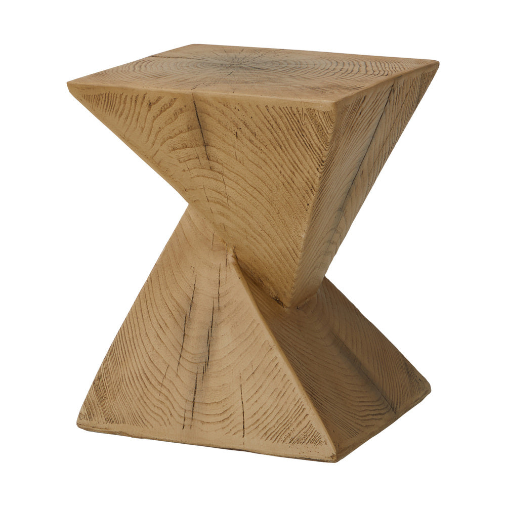 Side Table Terrazzo Concrete Wooden Natural