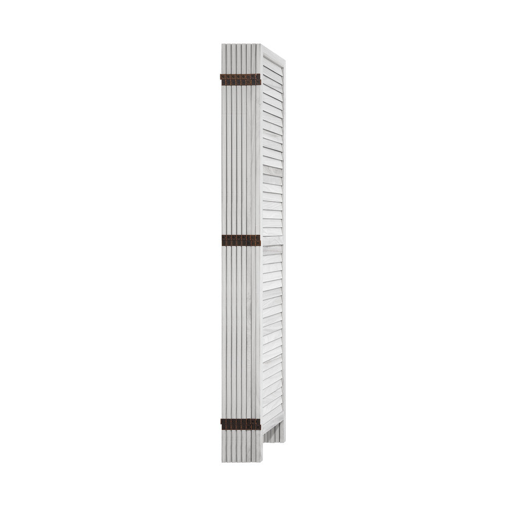 8-Panel Wooden Room Divider Foldable White