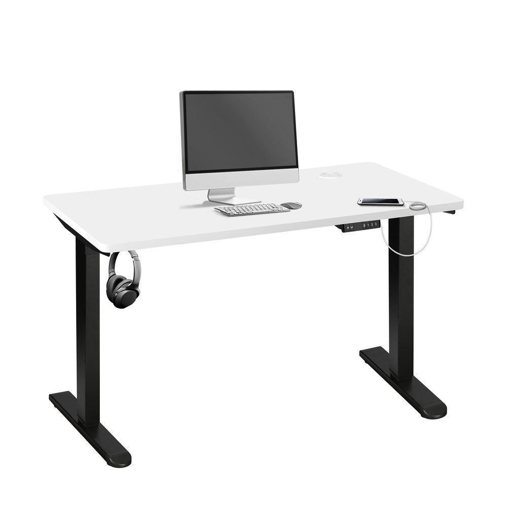 Adjustable Motorized Standing Desk Black and White 120 cm