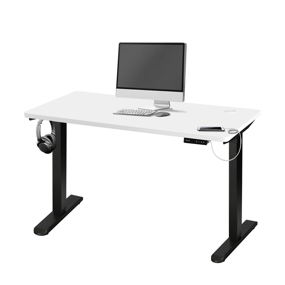 Adjustable Motorized Standing Desk Black and White 120 cm