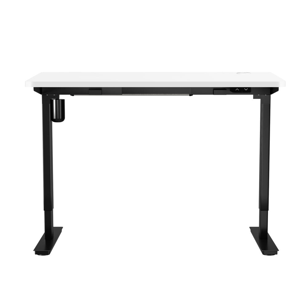 Electric Standing Desk Single Motor 120cm Black and White