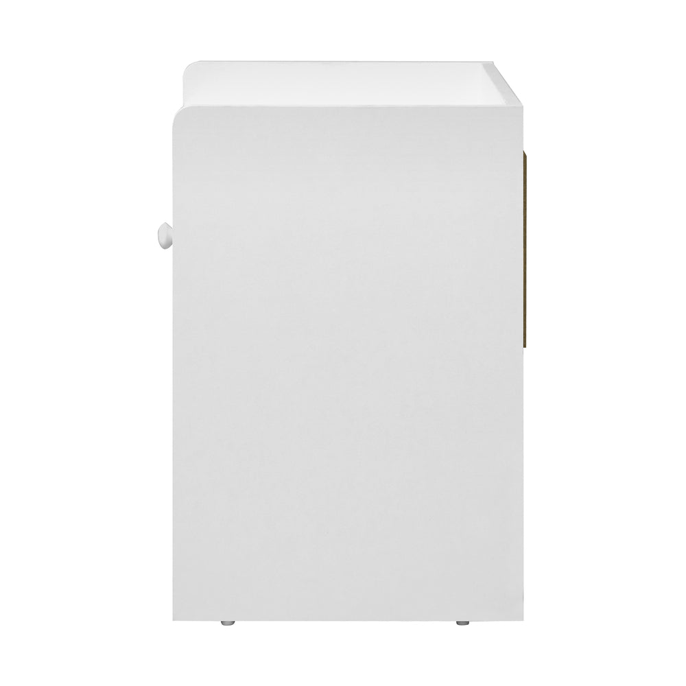 Bedside Table with Drawer and Storage Space White