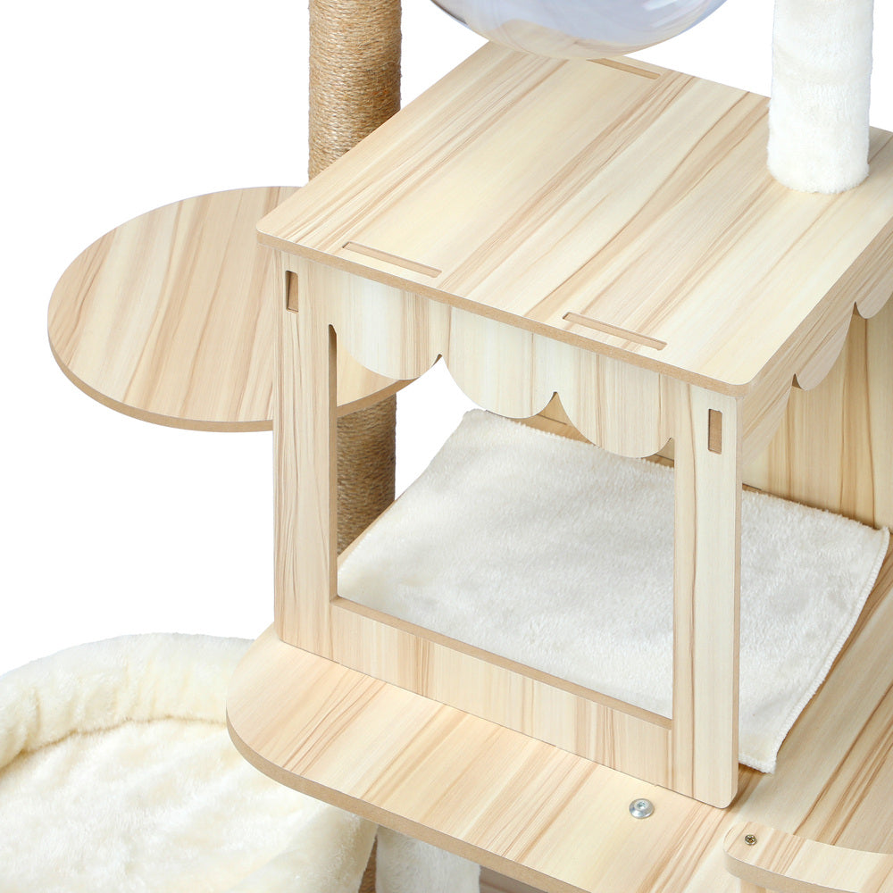 Cat Tree with Scratching Post Condo and Ladder 131cm