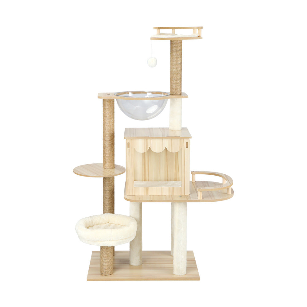 Cat Tree with Scratching Post Condo and Ladder 131cm