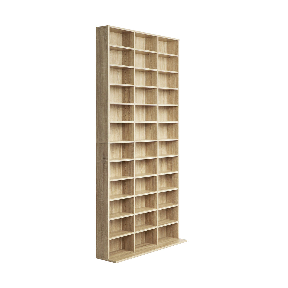 Adjustable Wooden Media Display Shelf for 1044 CD/DVD