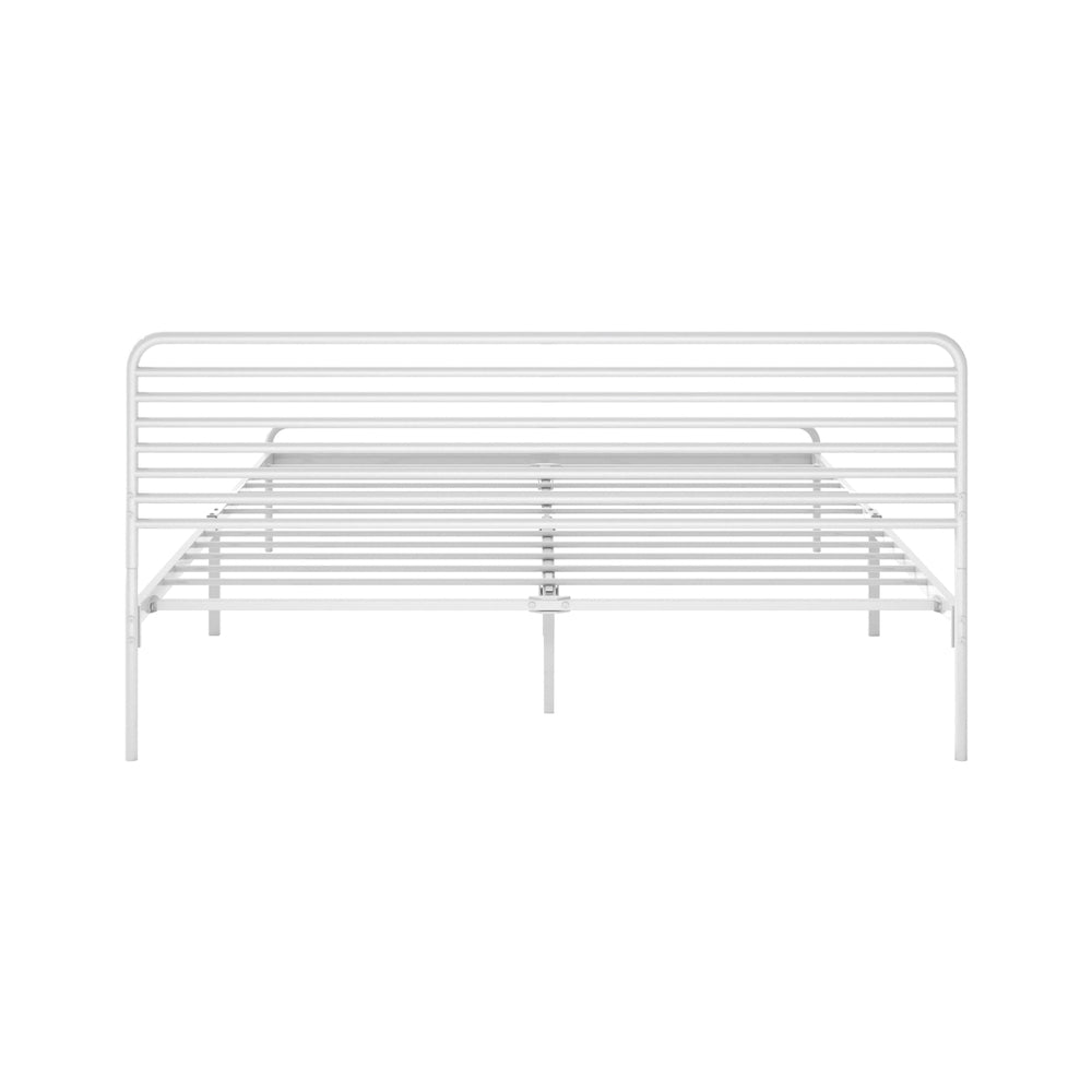 Queen Size Metal Platform Bed Frame White