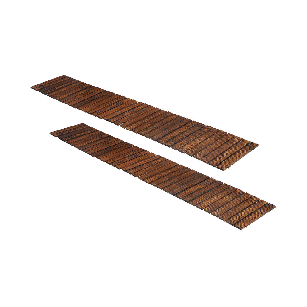 2pcs Wooden Garden Pathway Roll-Out Walkway 8FT Straight