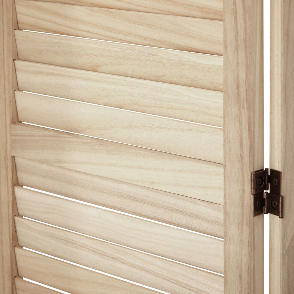 8 Panel Timber Wooden Room Divider Natural