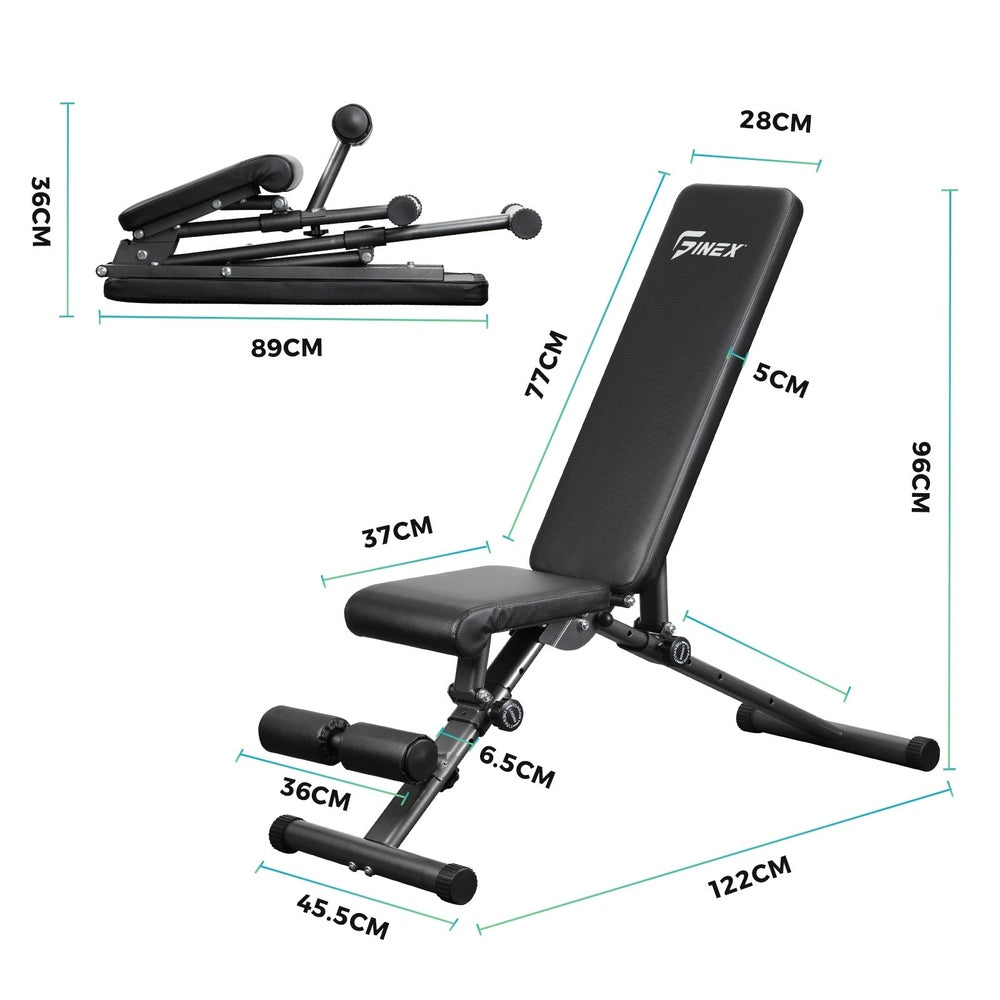 FID Dumbbell Weight Bench Flat Incline Decline Adjustable