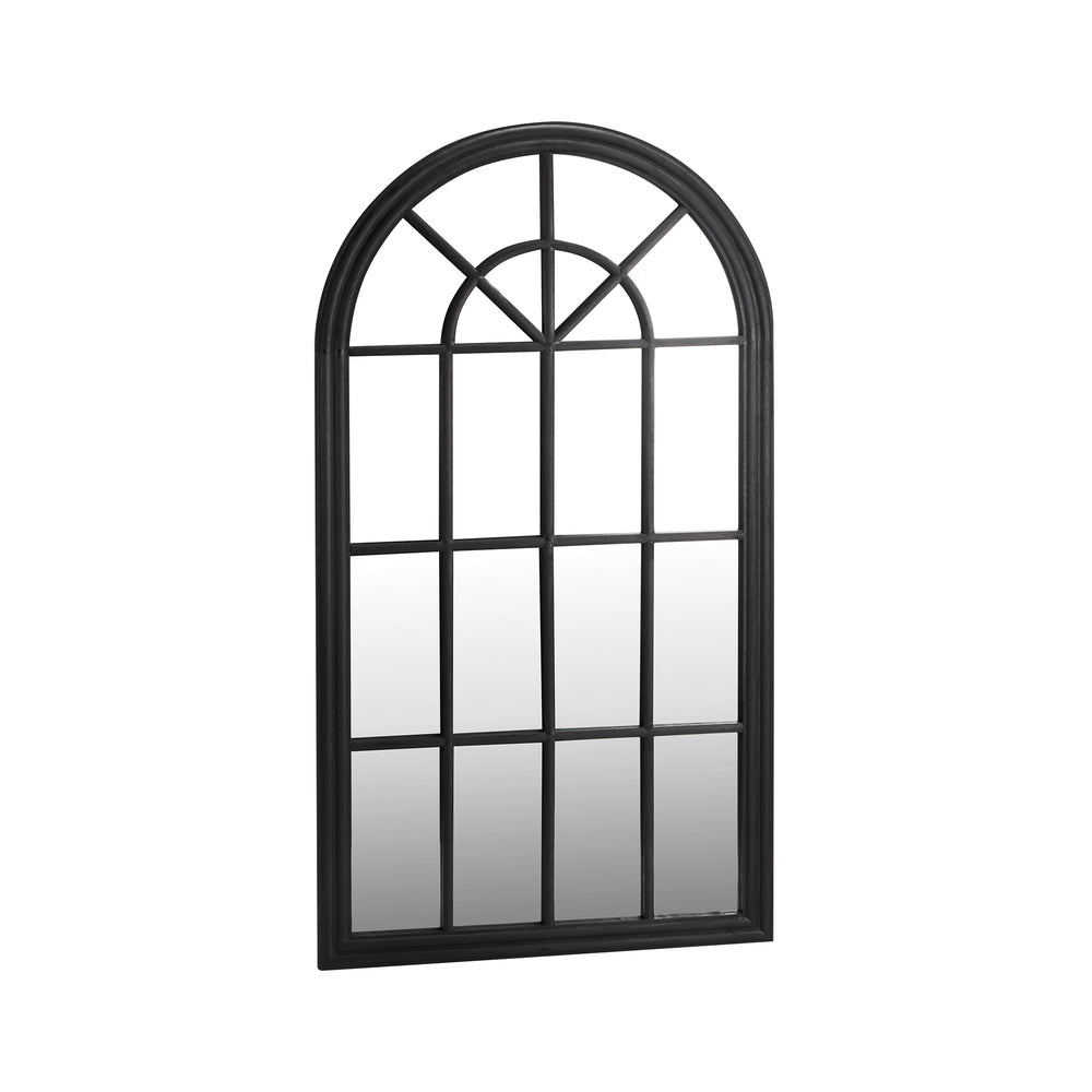 Arched Window Wall Mirror 76x51cm Black