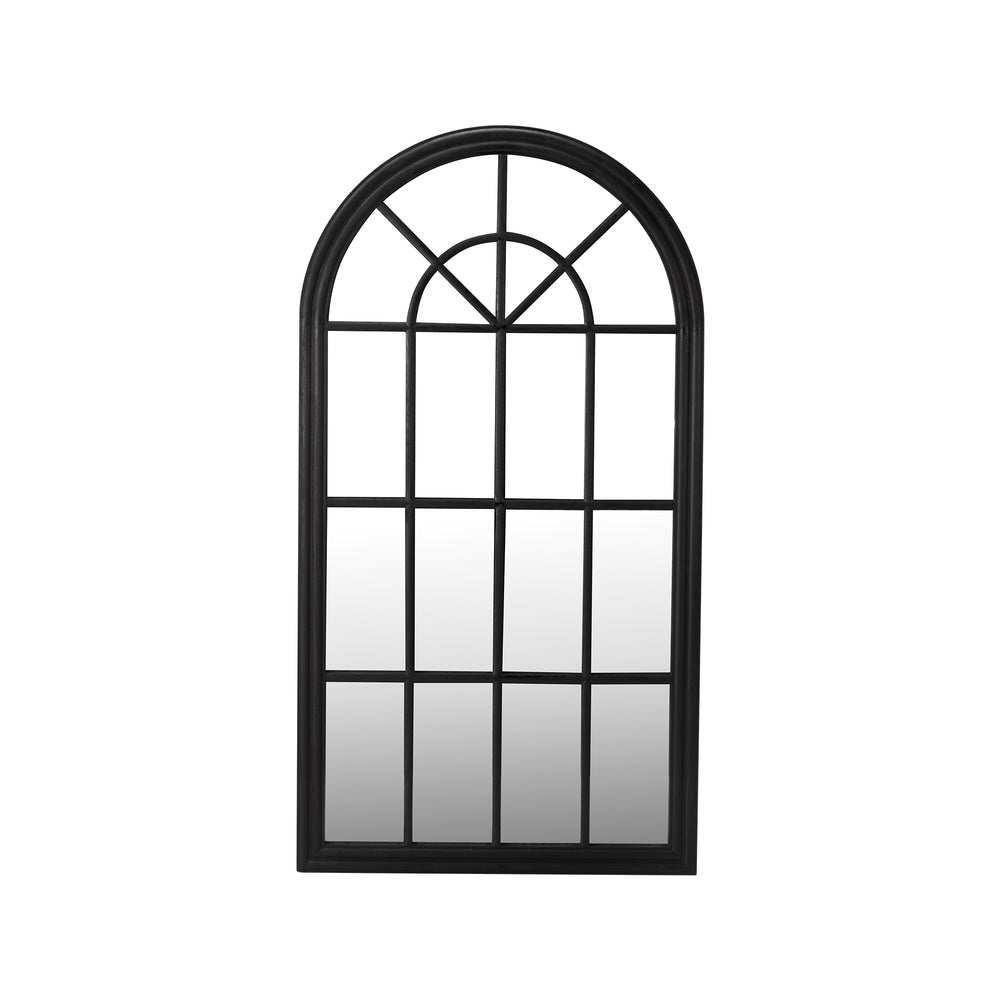 Arched Window Wall Mirror 76x51cm Black