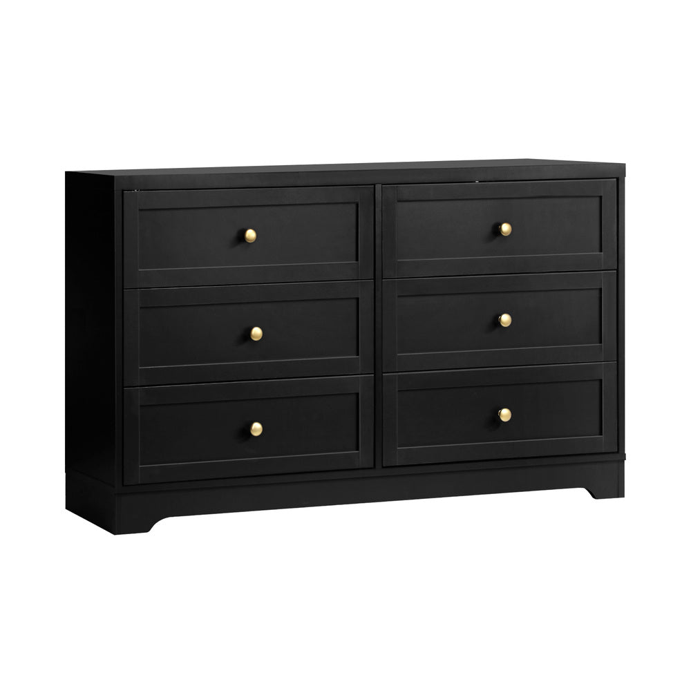 6 Drawer Chest of Drawers Black