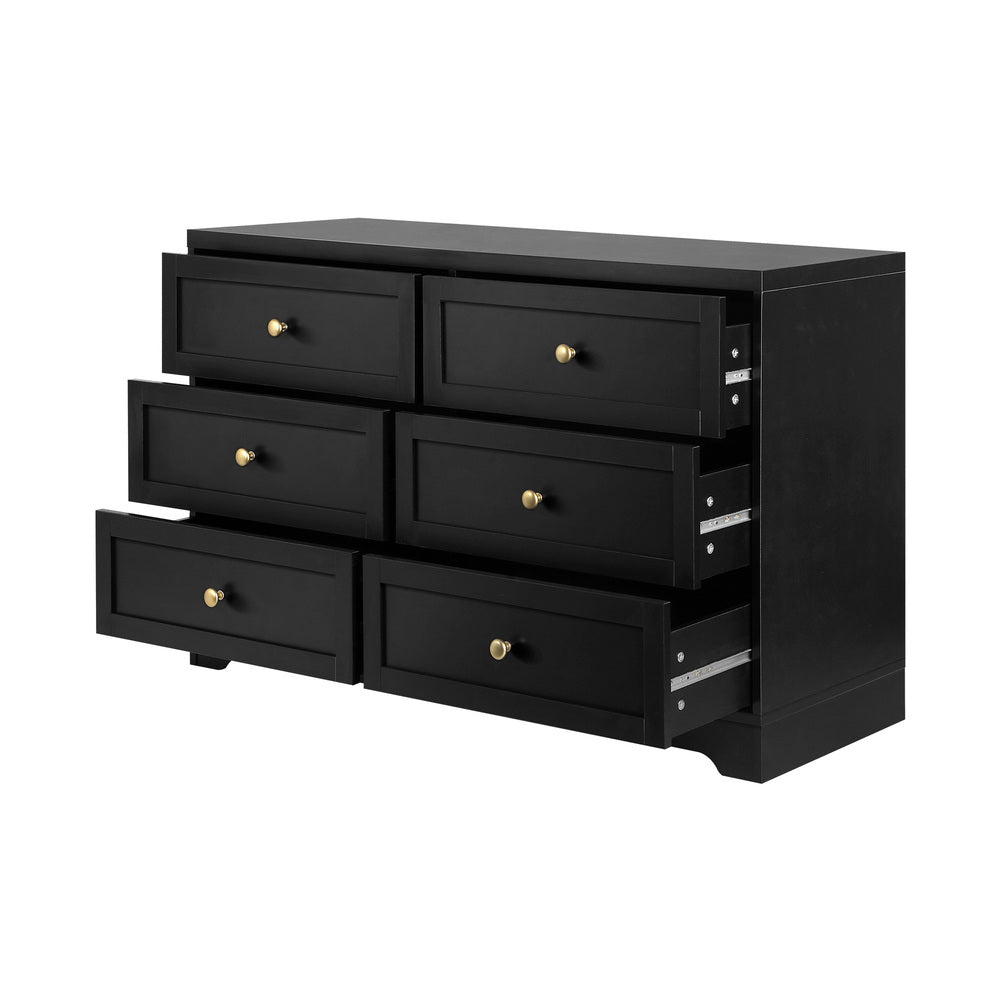 6 Drawer Chest of Drawers Black