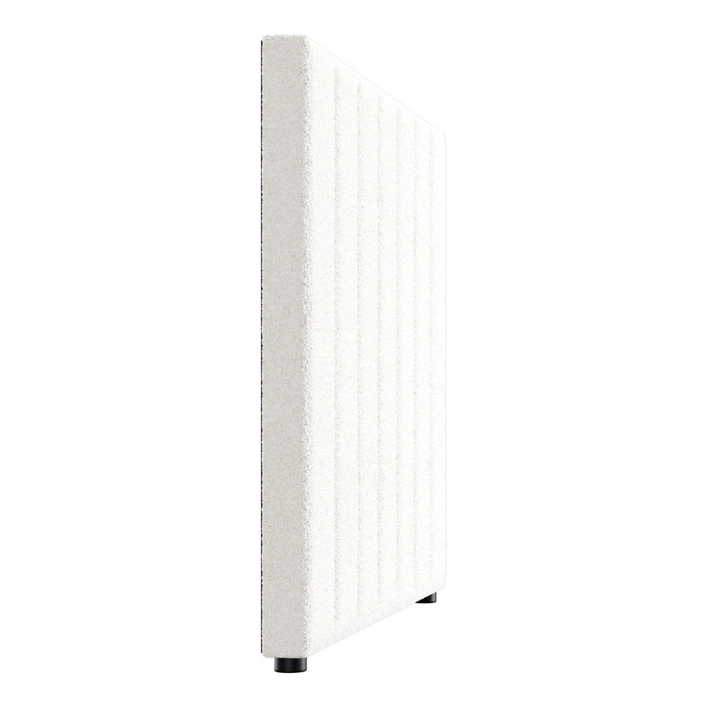 King Single Bed Frame with Headboard Boucle White