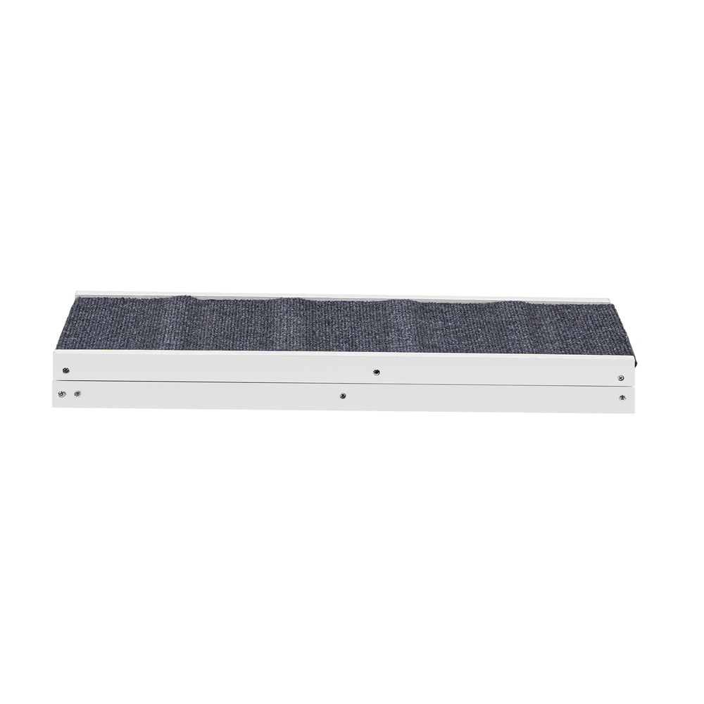 Dog Ramp Adjustable Height Foldable 70cm White