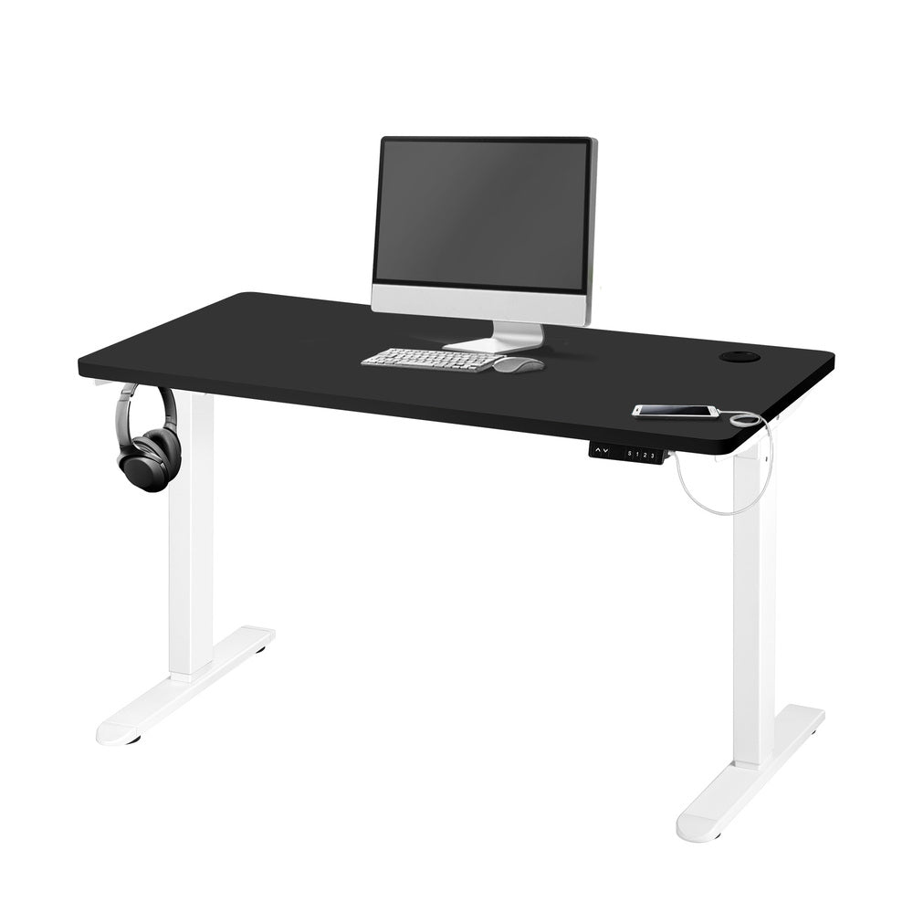 Motorized Adjustable Standing Desk 120cm White and Black