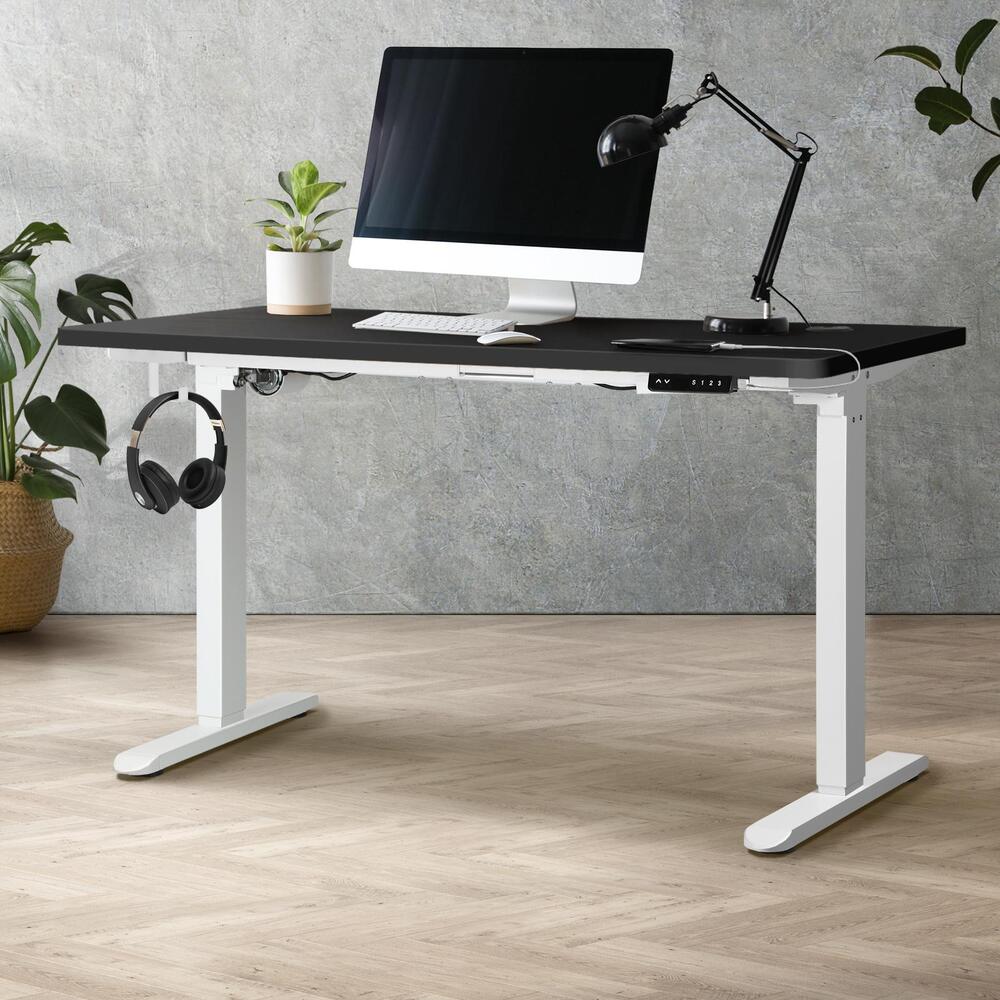 Motorized Adjustable Standing Desk 120cm White and Black
