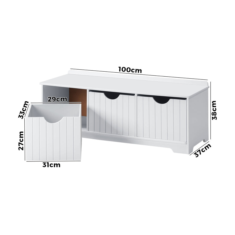 Kids Toy Storage Bench with Organizer and Seating Bench