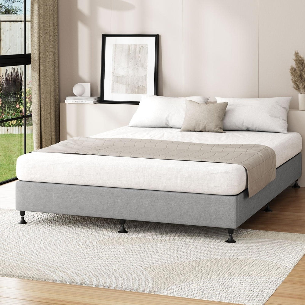 Double Bed Frame Fabric Grey