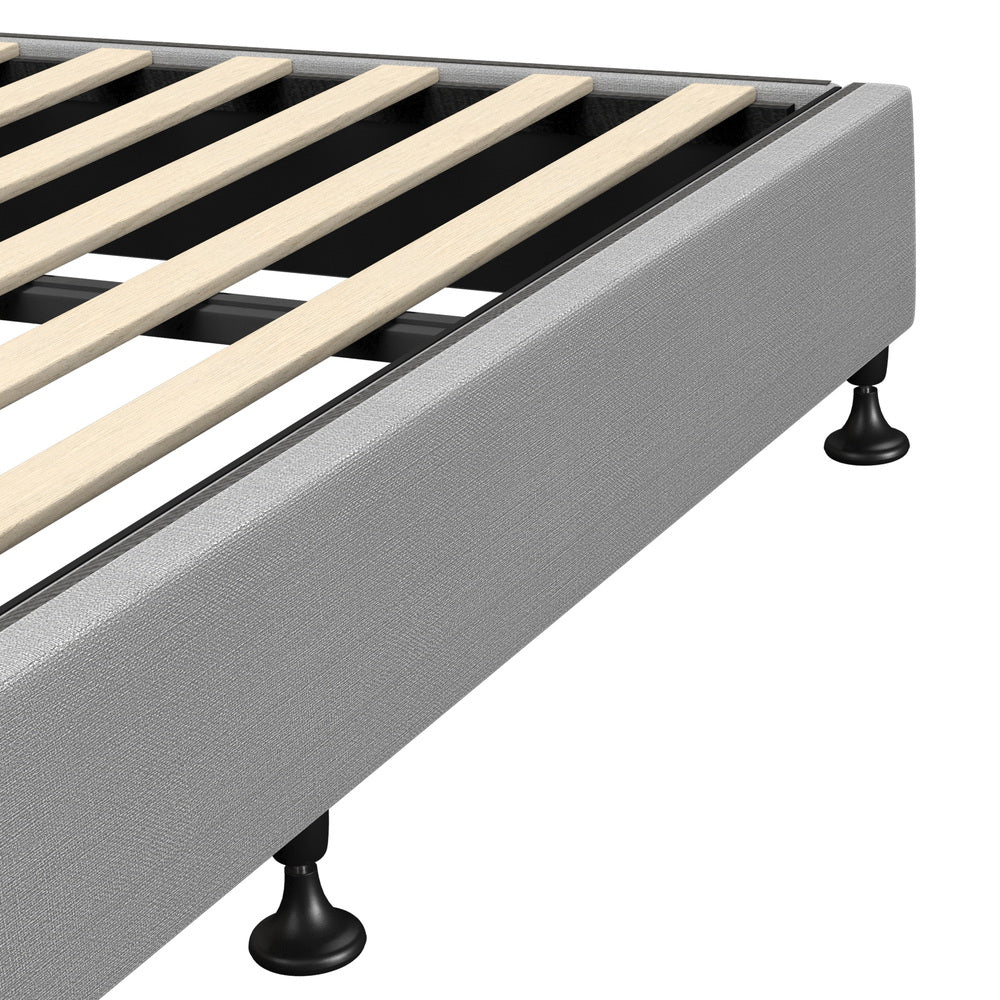Double Bed Frame Fabric Grey