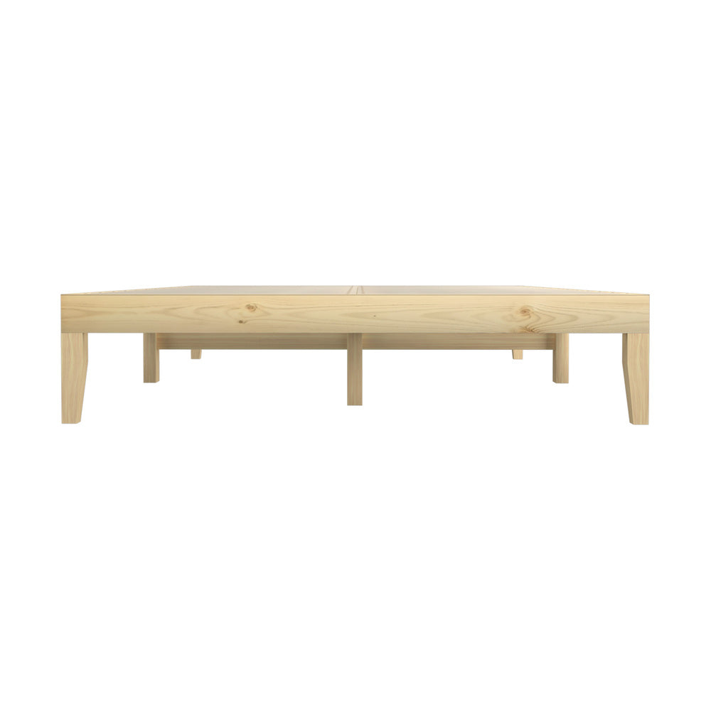 King Bed Frame Pine Wood Base