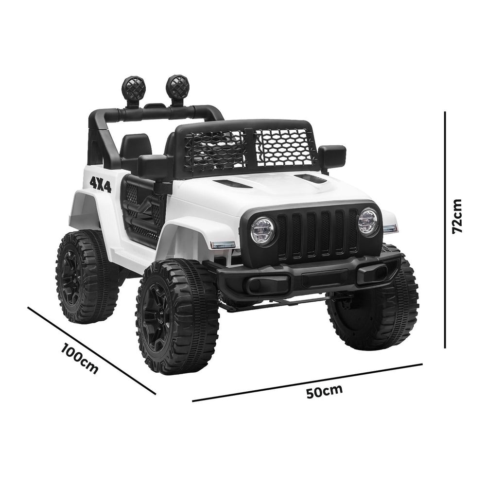 Kids Ride-On Car with Twin Motors and Remote White
