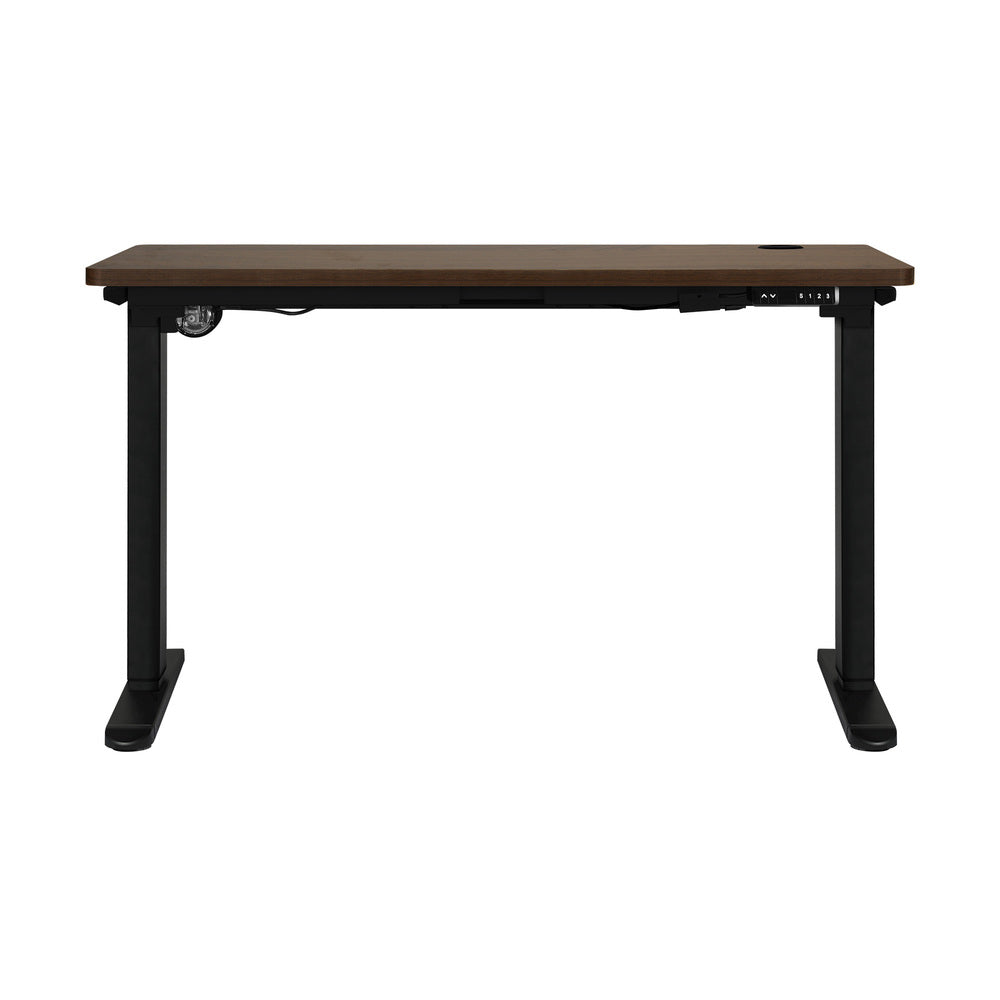 Standing Desk with Single Motor 150cm Black and Walnut