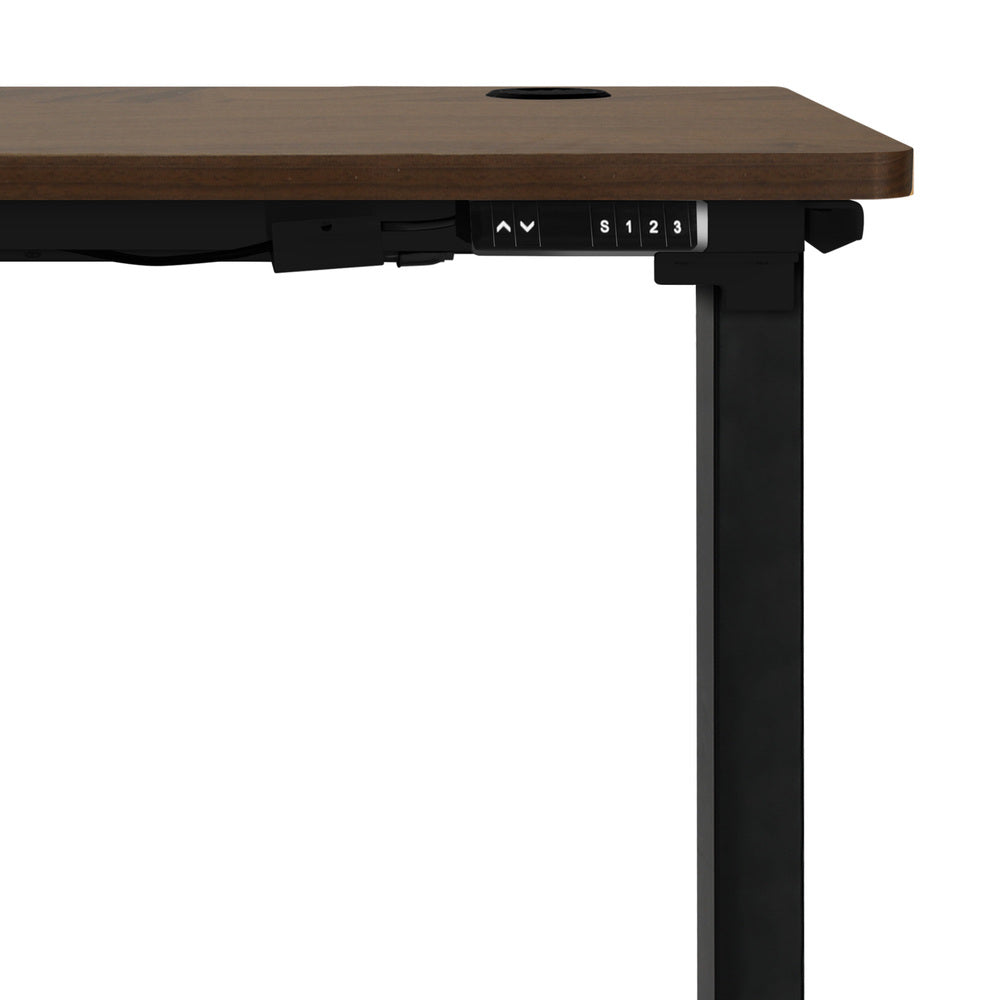 Standing Desk with Single Motor 150cm Black and Walnut