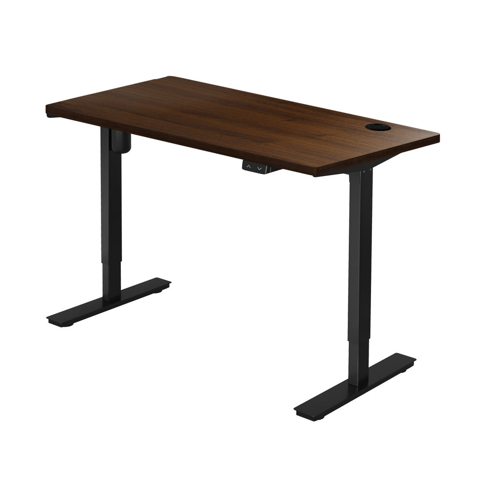 Electric Standing Desk with Single Motor 150cm Black and Walnut