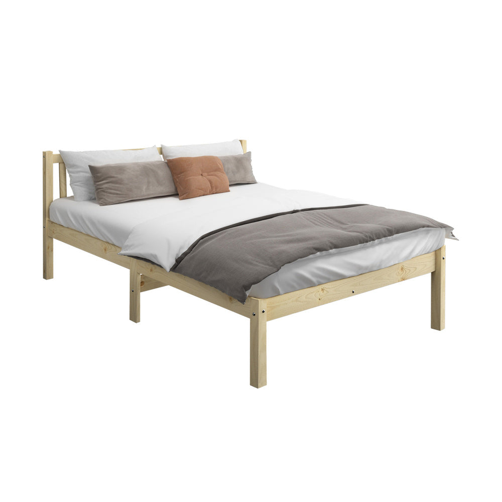 Double Size Wooden Bed Frame with Slat Support