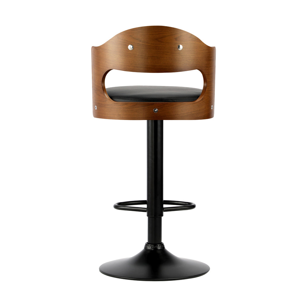 2pcs Metal Leather Bar Stools with Swivel Gas Lift