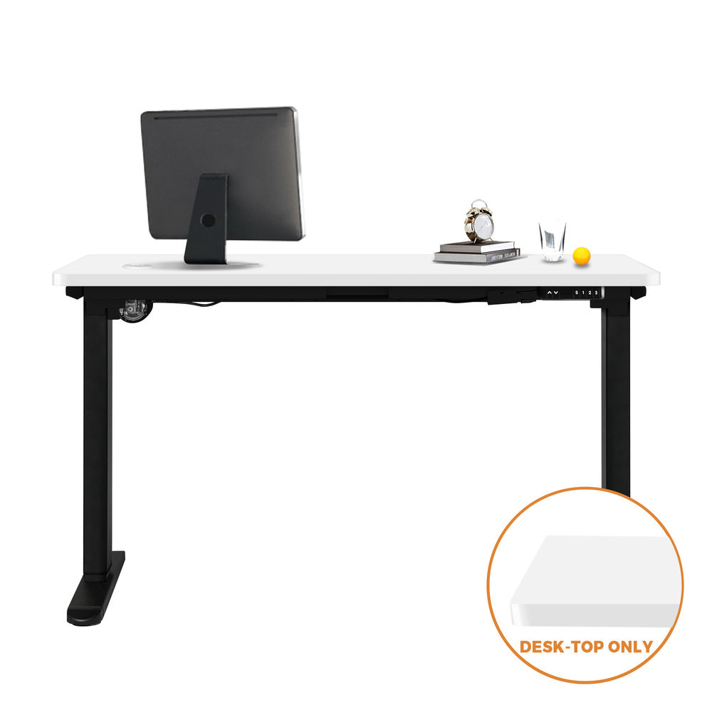 White Standing Desk Top with Drilled Hole 140x70cm