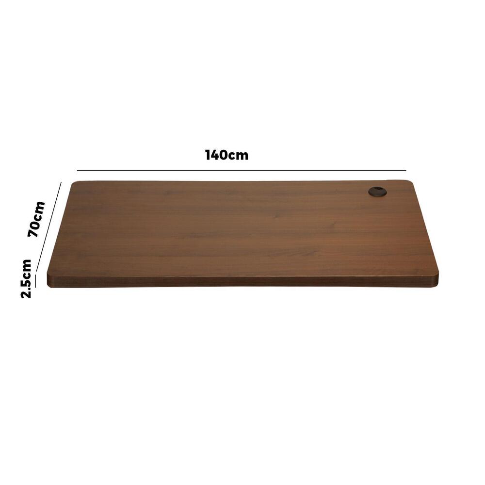 Standing Desk Top with Drilled Hole Walnut  140x70cm