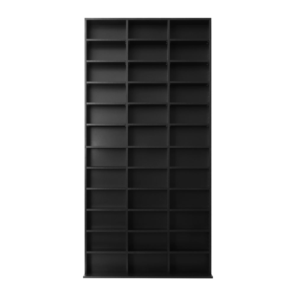 Adjustable Black Media Display Shelf for 1044 CDs/DVD