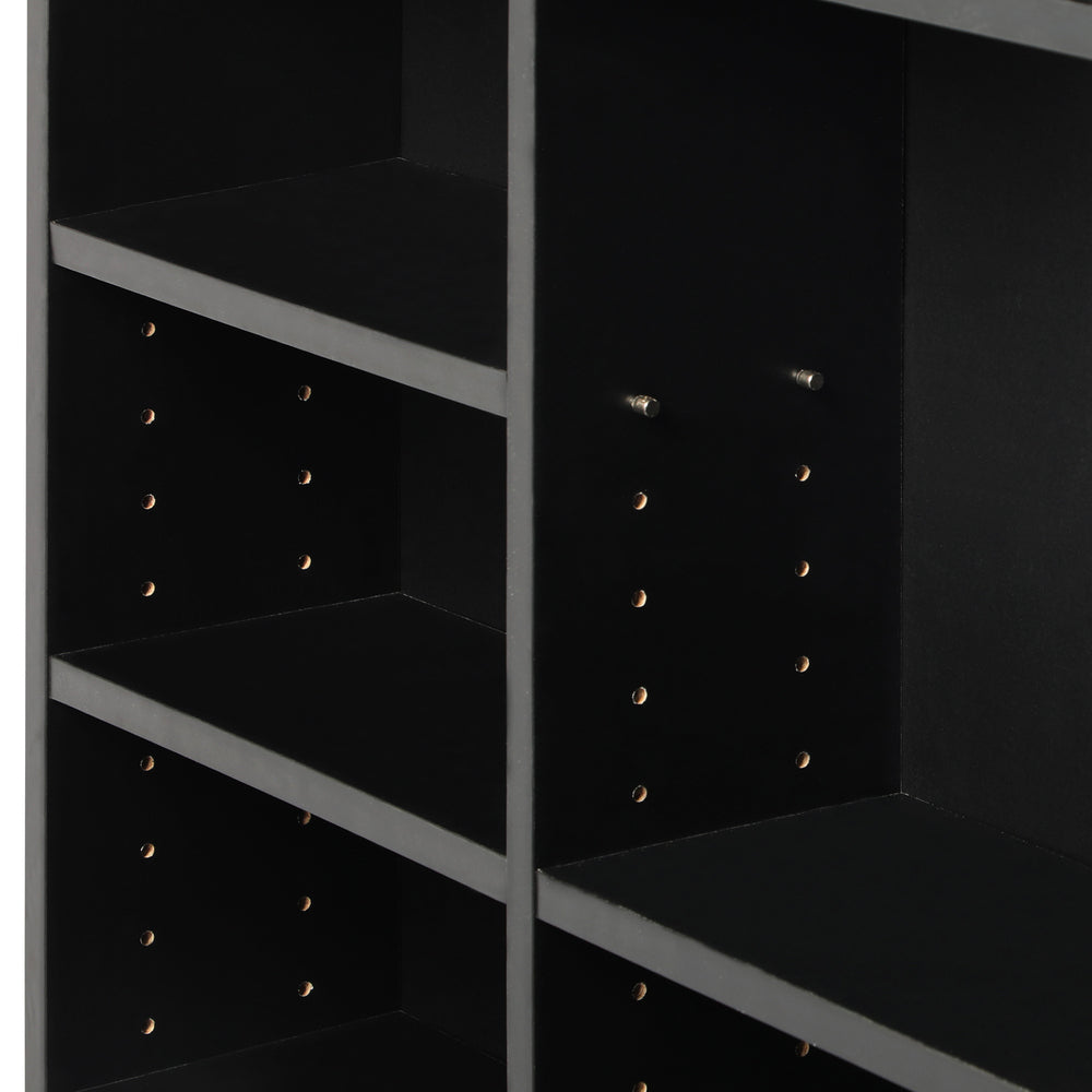 Adjustable Black Media Display Shelf for 1044 CDs/DVD