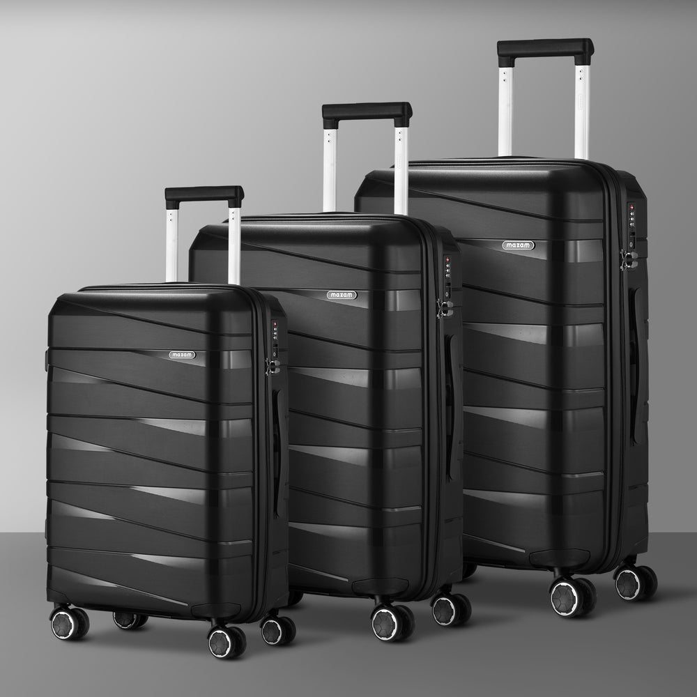 3pcs Luggage Set Travel Suitcase with TSA Lock Black