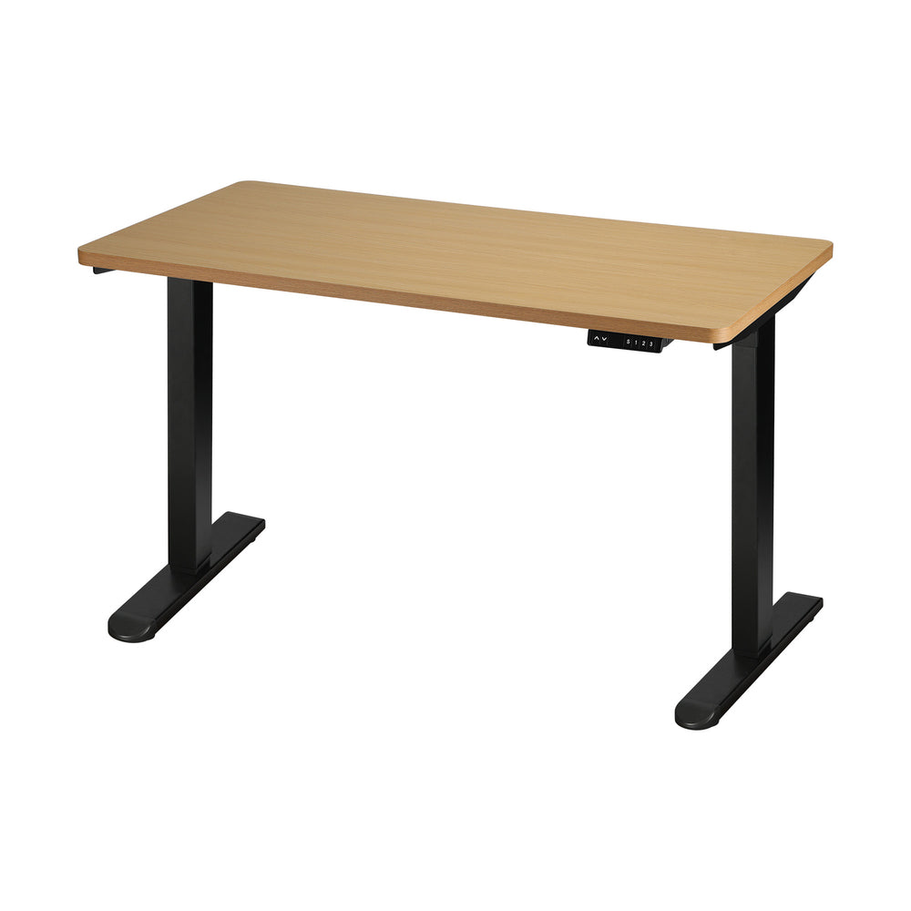160cm Motorised Adjustable Sit-Stand Desk Black and Oak