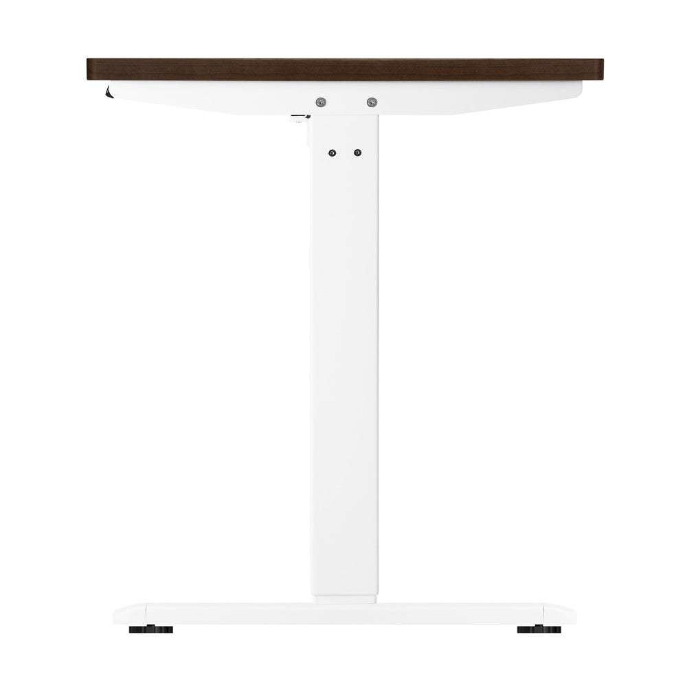 140cm Motorized Adjustable Standing Desk White and Walnut