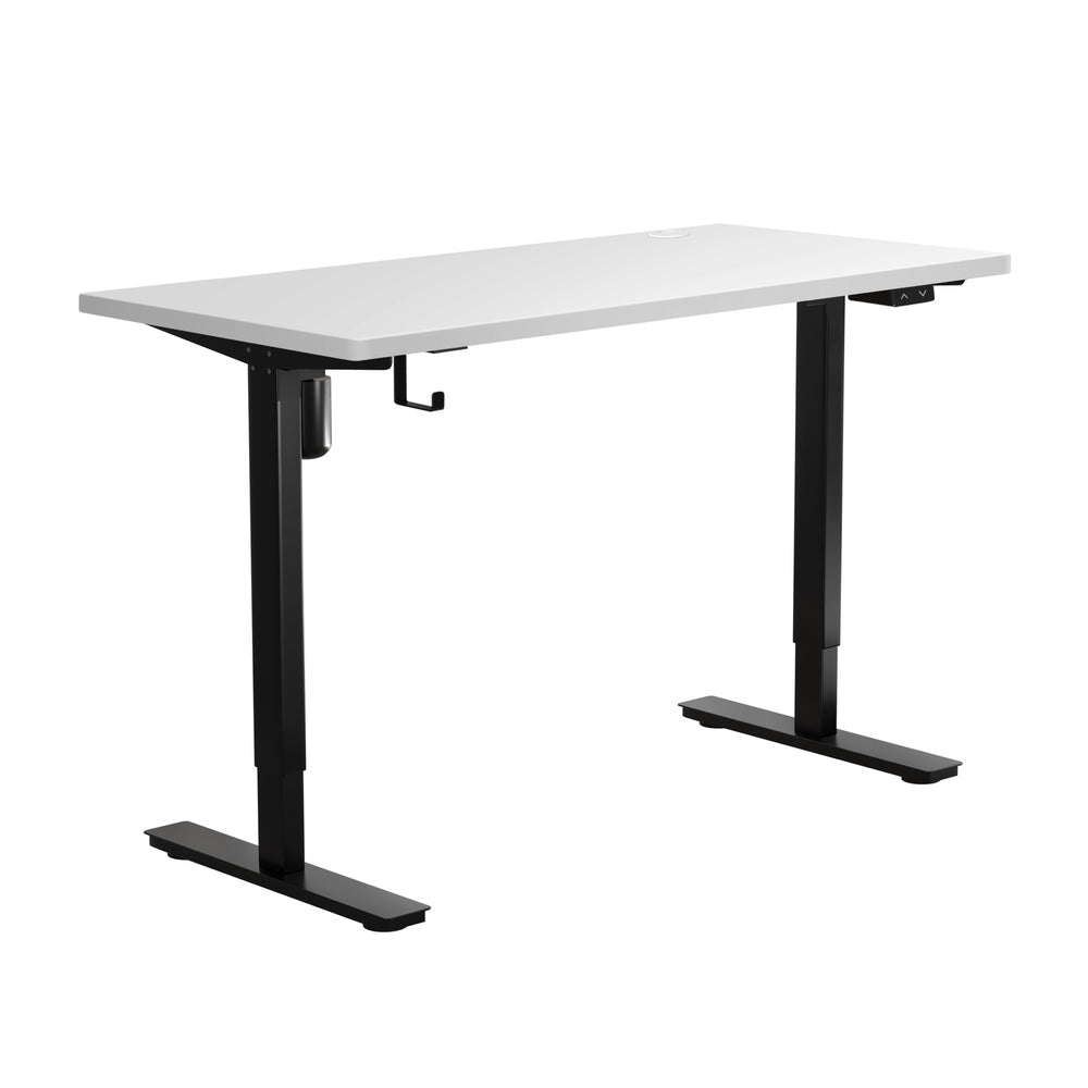 140cm Electric Standing Desk Single Motor Black and White