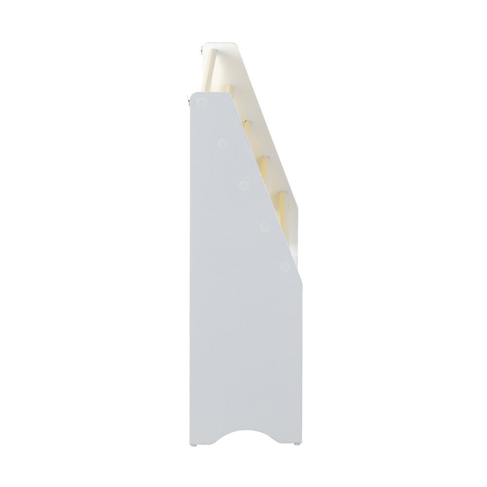 Kids Storage Rack 4 Tier with 2 Drawers White and Beige