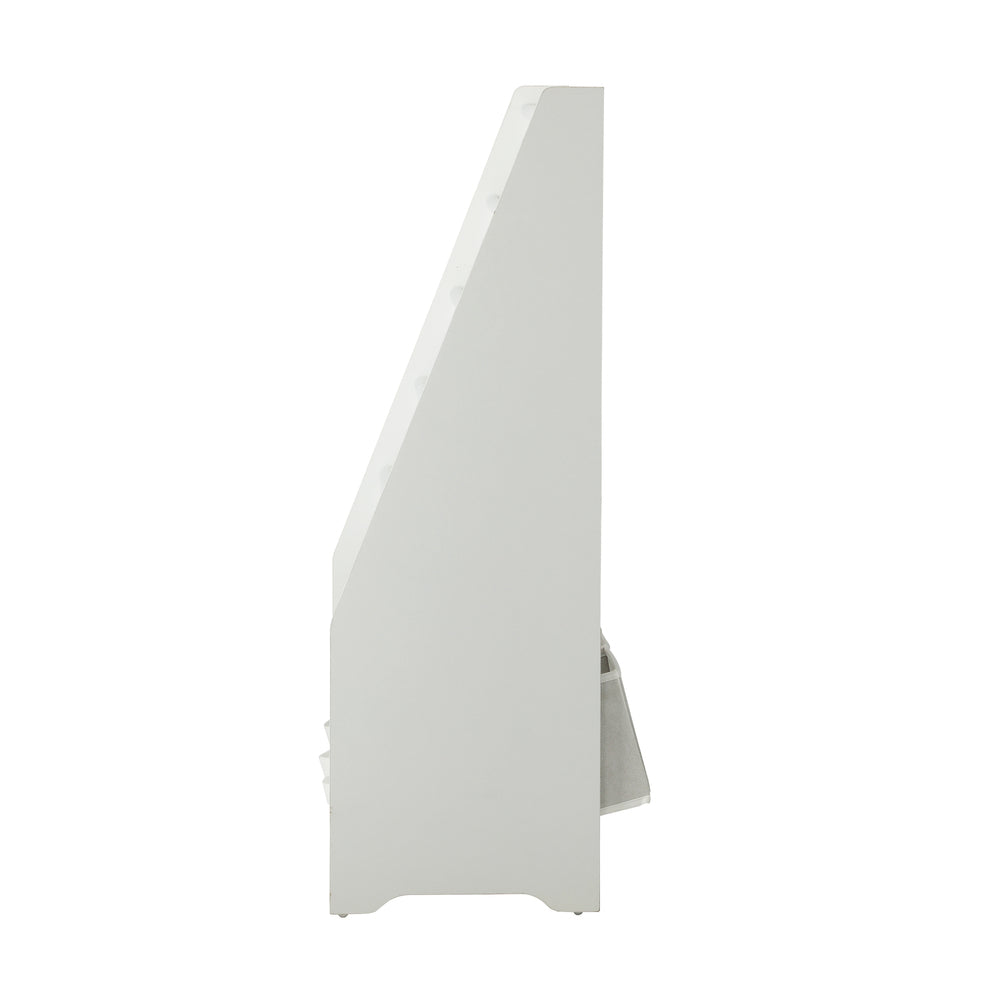 Kids Storage Rack 4 Tier with 3 Boxes White