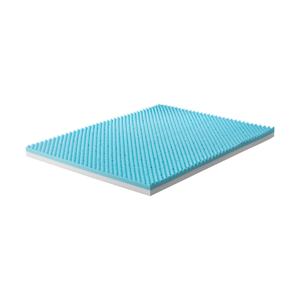 King Memory Foam Mattress Topper Reversible Cool Gel 10cm
