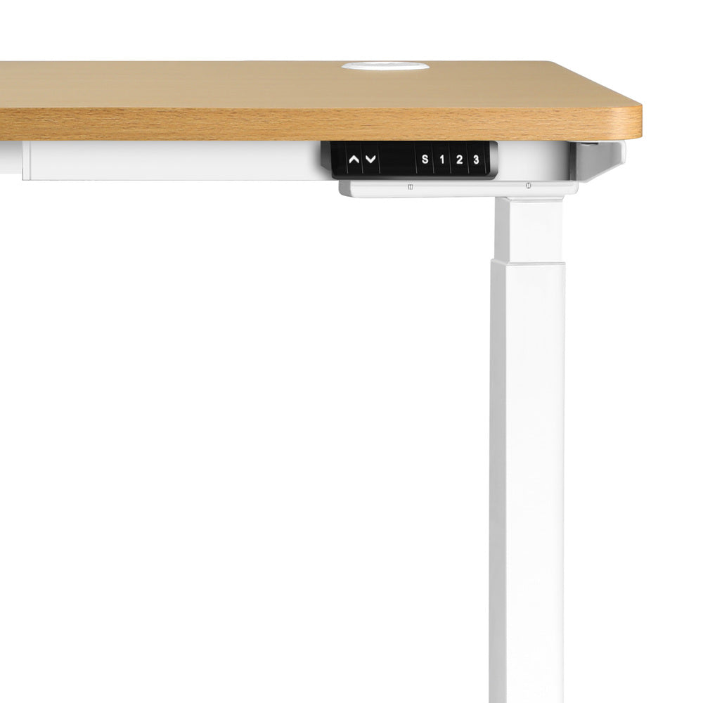 Standing Desk Dual Motor Adjustable 120cm White and Oak
